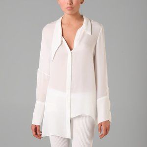 Kimberly Ovitz Sawyer Asymmetrical Cream Silk Top